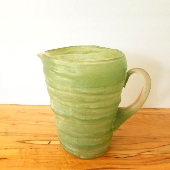 hand blown glass pitcher - Picture 4 of 9